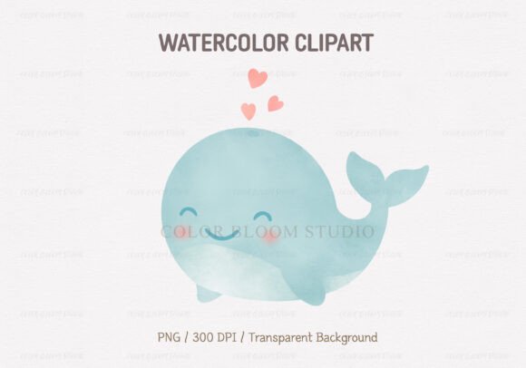 Download Watercolor Whale Clipart | Sea Animal - Watercolor Collection