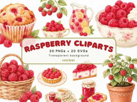 Download Raspberry Watercolor Cliparts Summer PNG - Watercolor Collection