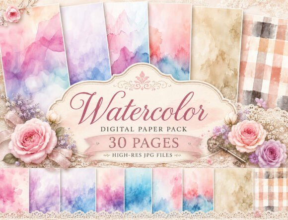 Download Watercolor Pastel Digital Paper - Watercolor Collection