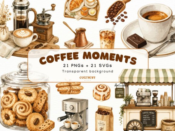 Download Coffee Watercolor Cliparts, Coffee Shop - Watercolor Collection