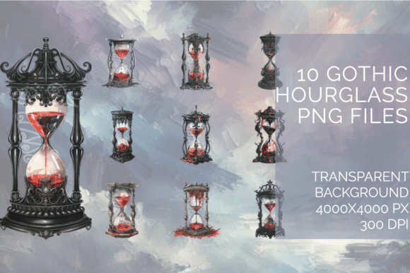 Download Gothic Hourglass Watercolor Art Series 1 - Watercolor Collection