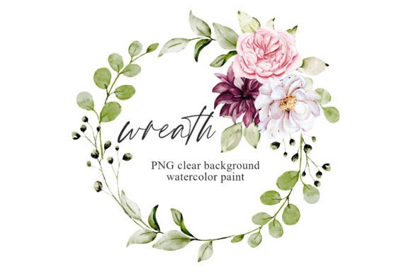 Download Wreath, Pink, White Watercolor Flowers - Watercolor Collection