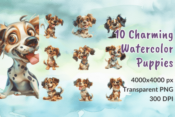 Download Watercolor Funny Dogs Clipart Puppies - Watercolor Collection