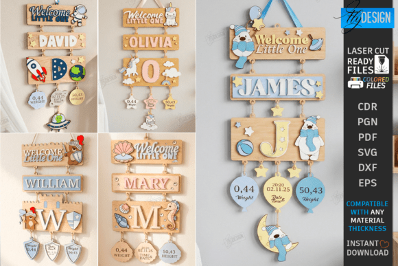 Download 3D Layered Sign for Newborn Laser Bundle - Newborn Collection