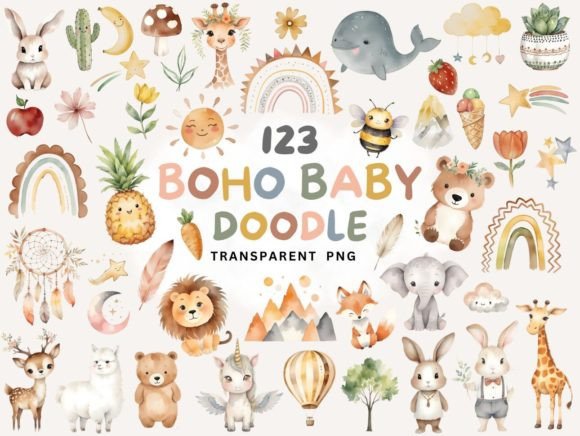 Download Boho Baby Watercolor Clipart PNG - Watercolor Collection