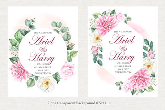 Download Invitations with Watercolor Flowers 1 - Watercolor Collection