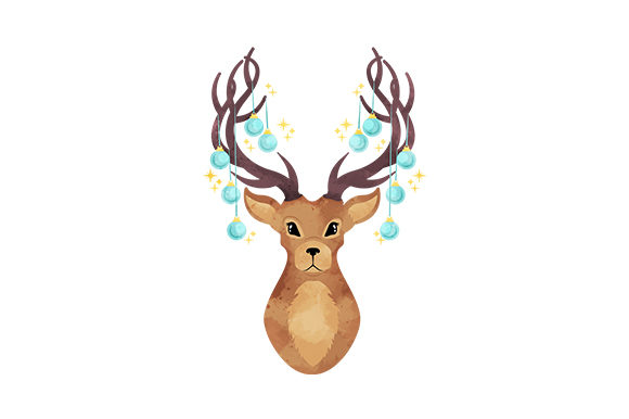 Download Christmas Deer Antlers Watercolor - Watercolor Collection