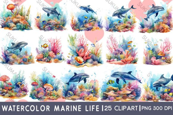 Download Watercolor Marine Life Clipart - Watercolor Collection