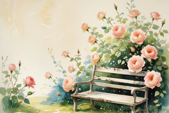 Download Vintage Watercolor Spring Roses Garden - Watercolor Collection