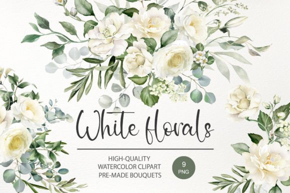 Download Watercolor White Rose Flower Clipart PNG - Watercolor Collection