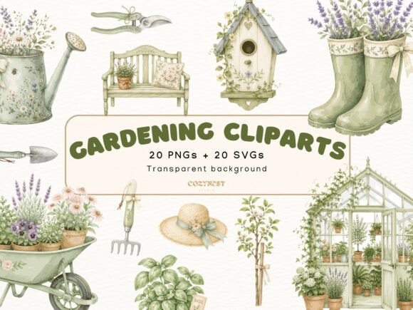 Download Gardening Watercolor Cliparts Greenhouse - Watercolor Collection