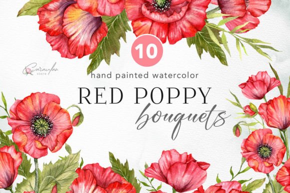 Download Poppy Clipart Watercolor, Poppy Bouquets - Watercolor Collection