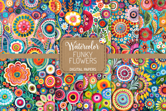 Download Funky Flowers Set 7 - Watercolor Florals - Watercolor Collection