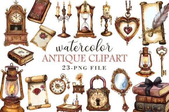 Download Watercolor Antique Clipart - Watercolor Collection