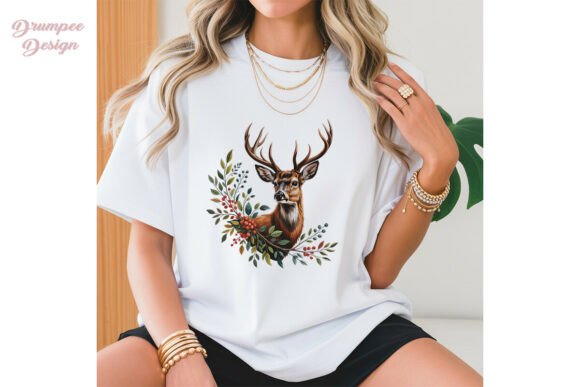 Download Watercolor Deer Antlers Berries PNG - Watercolor Collection