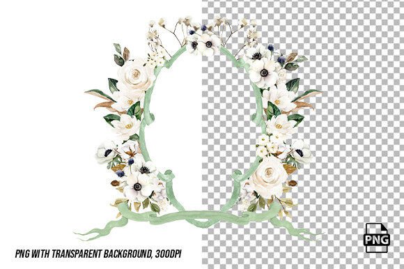 Download White Watercolor Crest Wedding PNG - Watercolor Collection