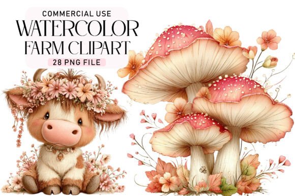 Download Watercolor Farm Clipart Bundle - Watercolor Collection