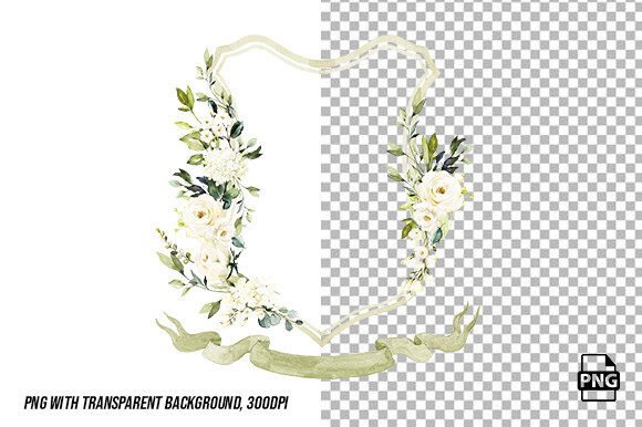 Download Rose White Watercolor Crest Wedding PNG - Watercolor Collection