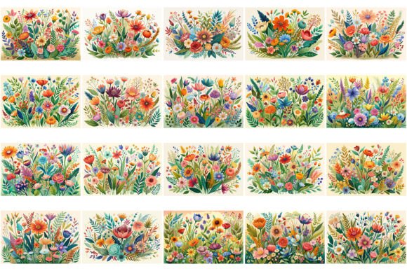 Download Boho Watercolor Wildflowers Bundle - Watercolor Collection