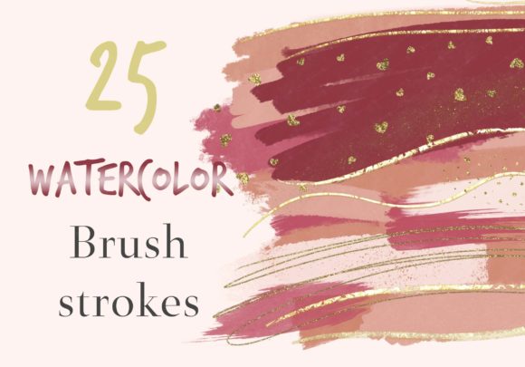 Download Valentines Watercolor Brush Strokes - Watercolor Collection