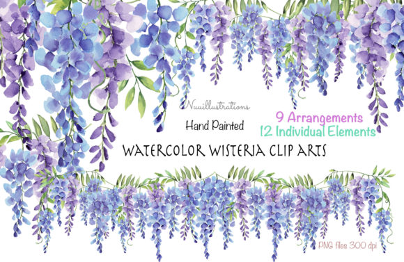 Download Wisteria Watercolor Clip Art - Watercolor Collection