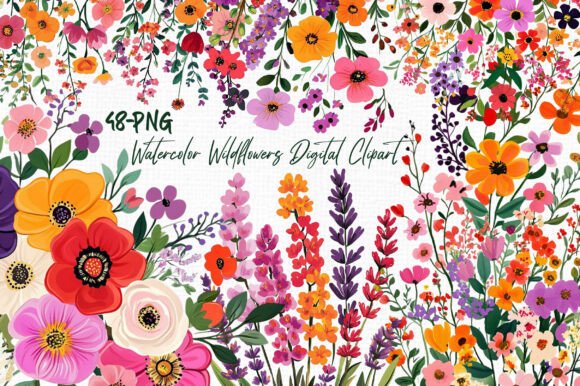 Download Watercolor Wildflowers Digital Clipart - Watercolor Collection