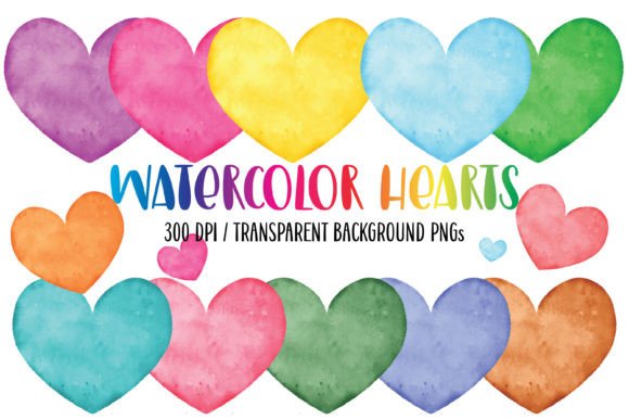 Download Rainbow PNG Watercolor Hearts Clipart - Watercolor Collection