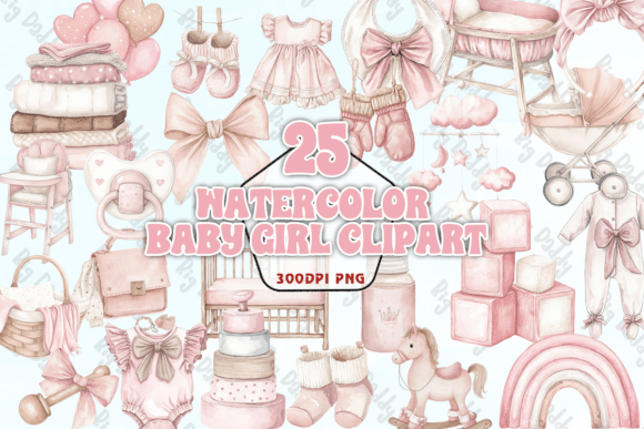 Download Watercolor Baby Girl Clipart PNG - Watercolor Collection