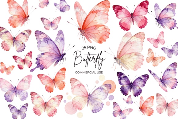 Download Butterfly Watercolor Clipart Floral PNG - Watercolor Collection