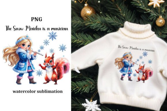 Download Snow Maiden-Musician Watercolor Sublimat - Watercolor Collection
