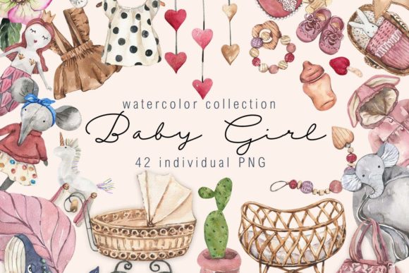 Download Watercolor Baby Girl Clipart - Watercolor Collection
