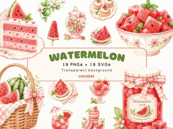 Download Watermelon Watercolor Cliparts, PNG SVG - Watercolor Collection