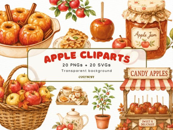 Download Apple Watercolor Cliparts, Fall Harvest - Watercolor Collection