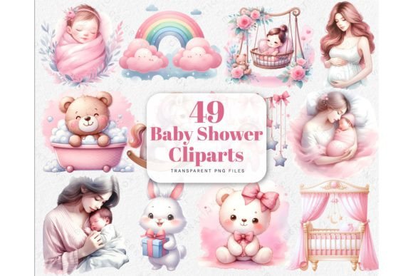 Download Newborn Baby Girl Shower PNG Clipart - Newborn Collection