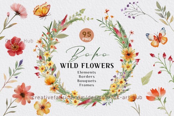 Download Boho Watercolor Wildflowers - Watercolor Collection