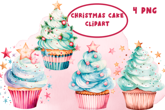 Download Watercolor Christmas Cupcake Clipart - Watercolor Collection