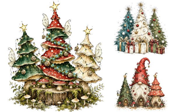 Download Watercolor Christmas Tree Clipart Bundle - Watercolor Collection