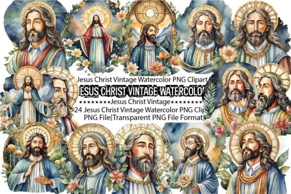 Download Jesus Christ Vintage Watercolor Bundle - Watercolor Collection