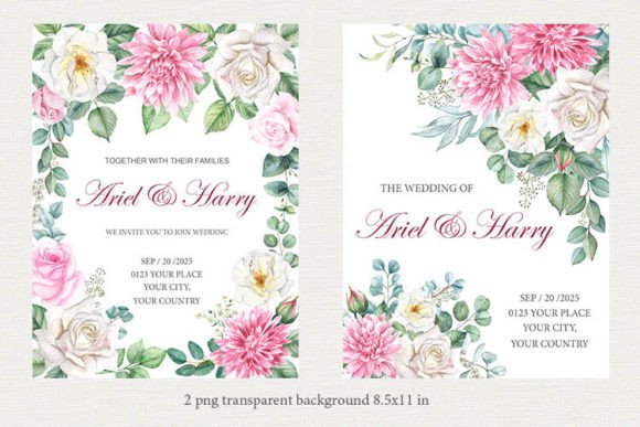 Download Invitations with Watercolor Flowers 2 - Watercolor Collection