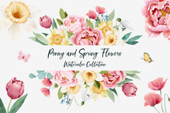 Download Watercolor Peony and Spring Flowers - Watercolor Collection