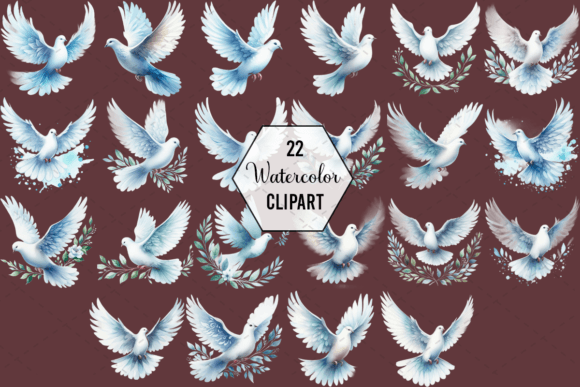 Download Serene Dove Watercolor Clipart Bundle - Watercolor Collection
