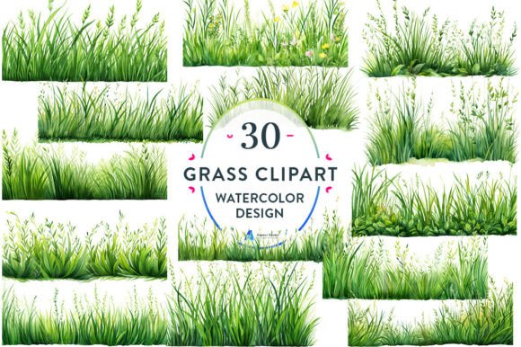Download Watercolor Grass Borders Clipart - Watercolor Collection