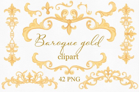 Download Watercolor Baroque Frame PNG Elements - Watercolor Collection