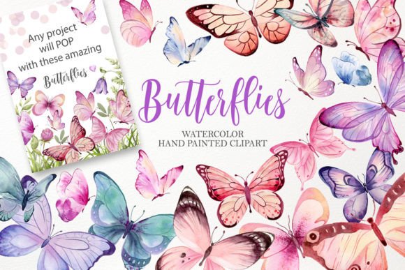 Download Watercolor Butterfly Clipart PNG - Watercolor Collection