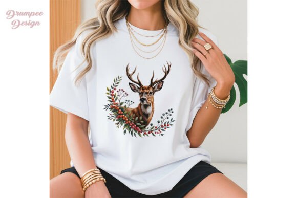 Download Watercolor Deer Antlers Berries PNG - Watercolor Collection