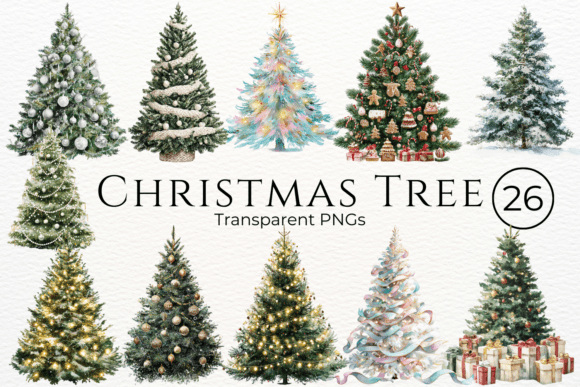 Download Christmas Tree Watercolor Clipart - Watercolor Collection