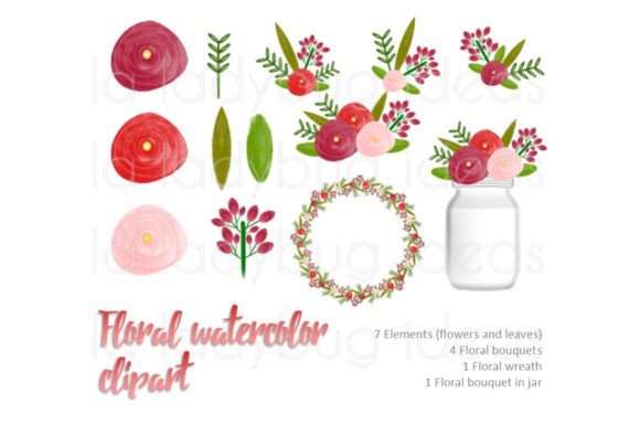 Download Red and White Watercolor Floral Clip Art - Watercolor Collection