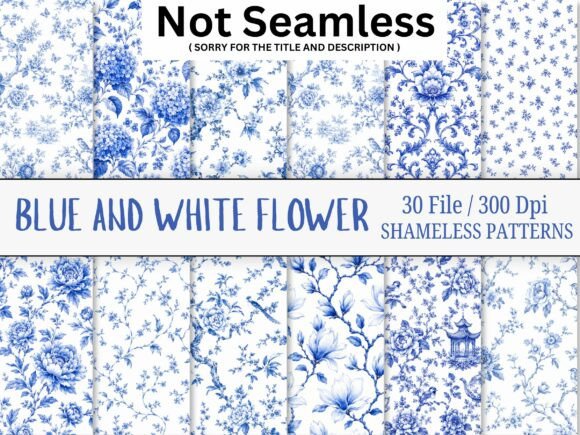 Download Blue and White Watercolor Flower Pattern - Watercolor Collection
