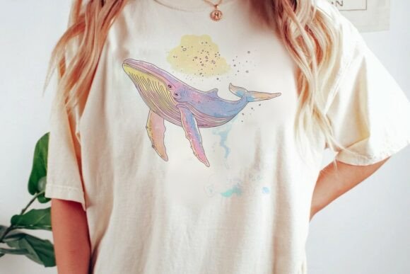 Download Pastel Watercolor Whale Splash Desig Png - Watercolor Collection