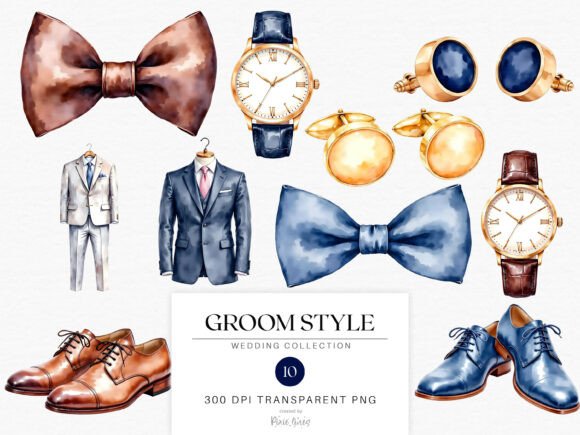 Download Watercolor Wedding Groom Style Clipart - Watercolor Collection